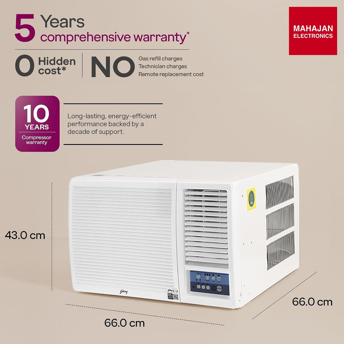 Godrej WIC 18W3TG WA 1.5 Ton 3 Star Window AC | Turbo Mode | Copper Condenser | Anti-Corrosive Blue Fin β Mahajan Electronics Online.