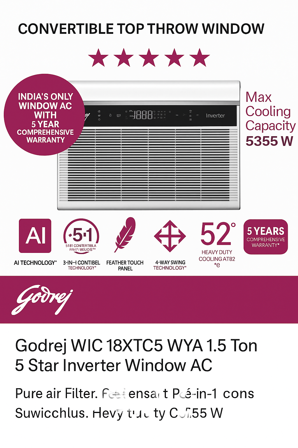 Godrej WIC 18XTC5 WYA new window