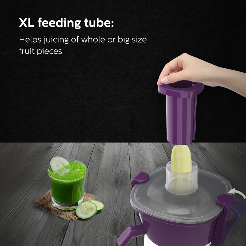 Philips HL7568/02 500W Juicer Mixer Grinder with 3 Jars and XL feeding tube, quick and easy assembly - Mahajan Electronics Online