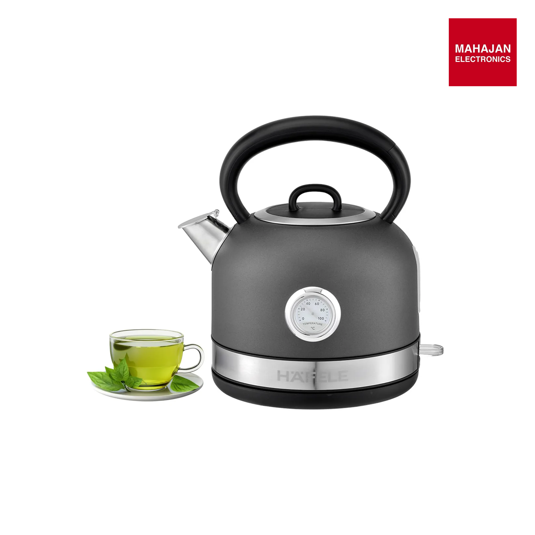 Hafele Dome Plus 2200W, 240V Electric Stainless Steel Kettle with Spout Cover with Analogue Temperature Display Mahajan Electronics Online