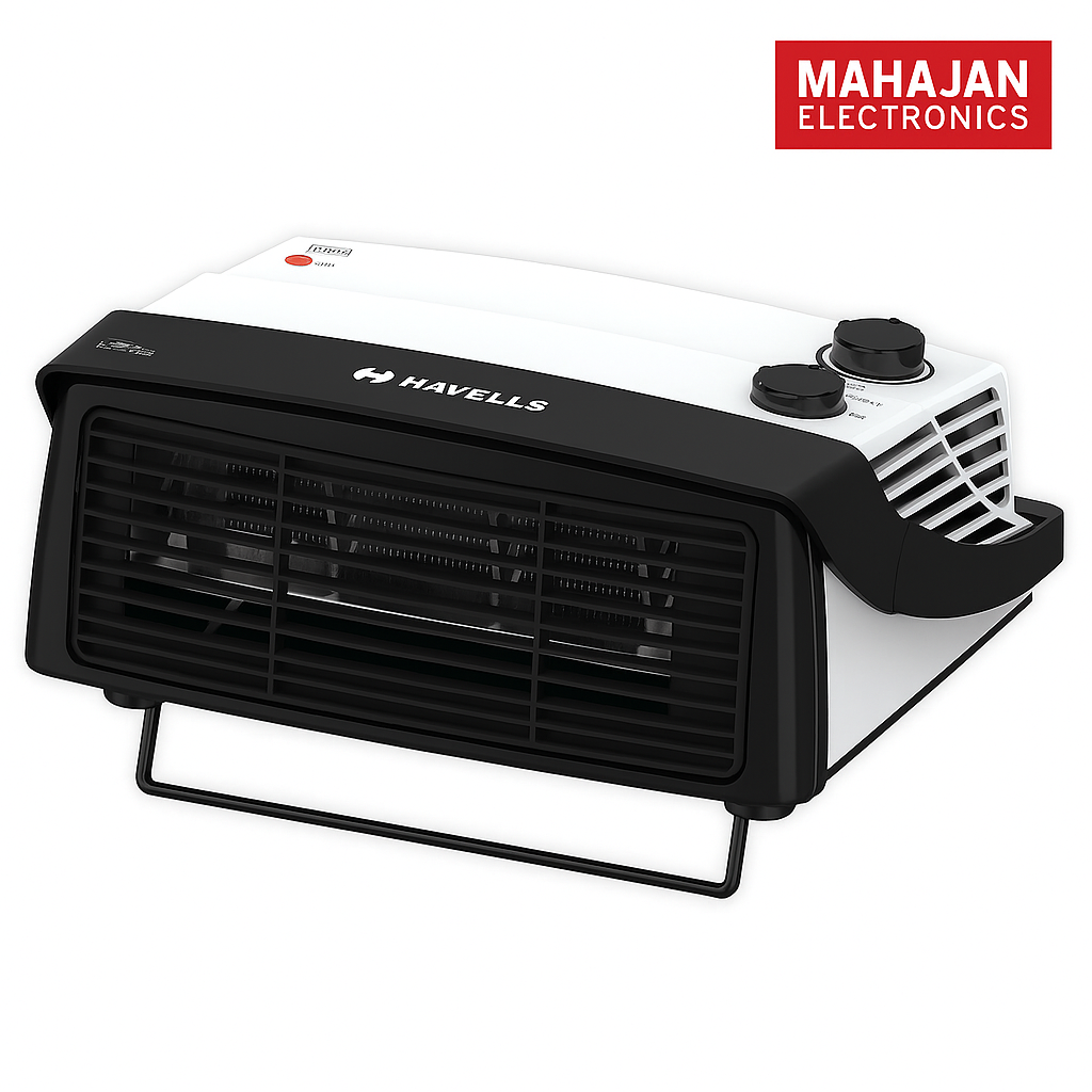 Havells Cista Room Heater 2000W (GHRFHAYW200) | Dual Heat Settings | Adjustable Thermostat | Cool Touch Body | Overheat Protection | Portable Design | White