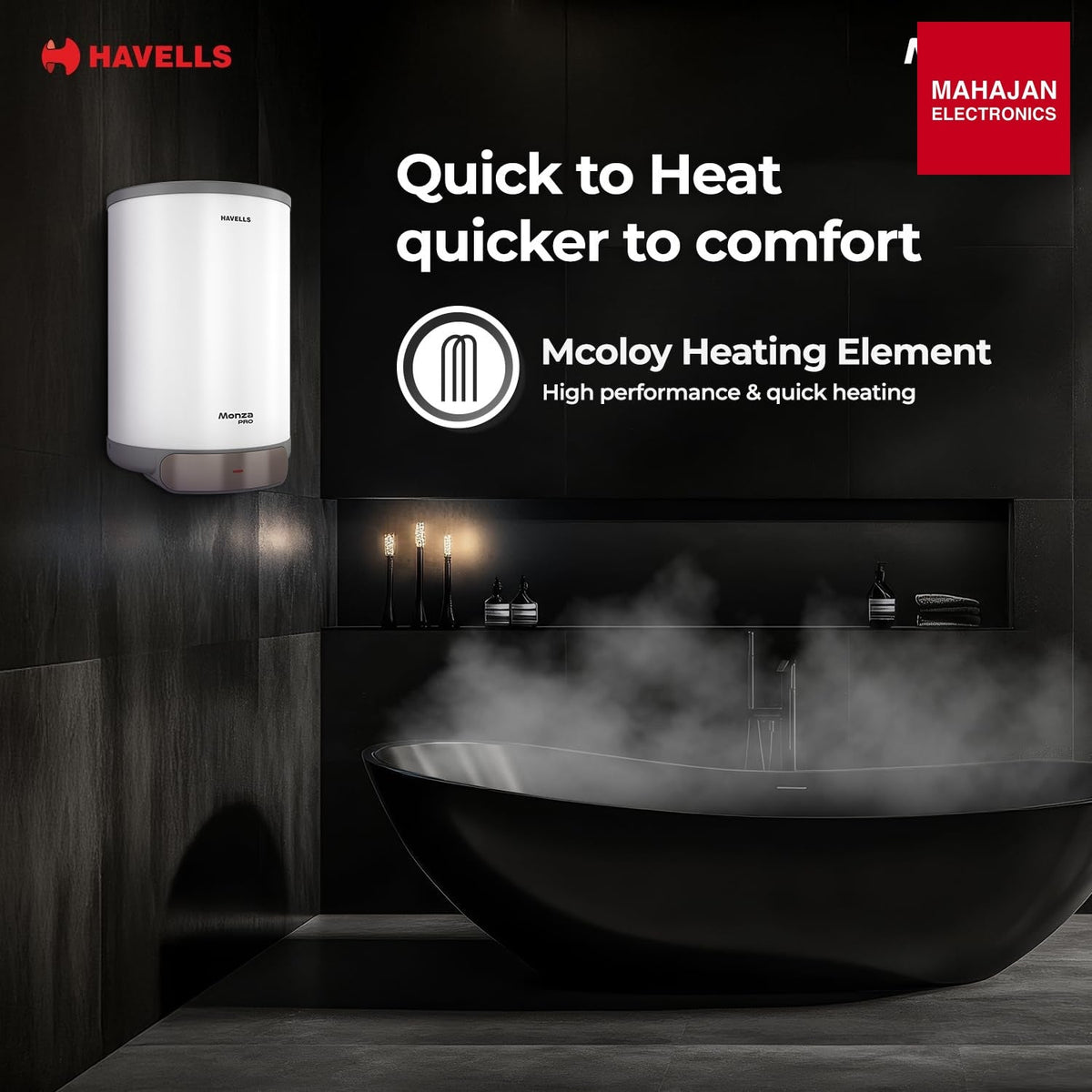 Havells Monza Pro GHWVMPUWAG25 25 L 4 Star Storage Water Heater Geyser with Feroglas Coated Anti-Rust Tank for Hard Water (White) – Mahajan Electronics Online.