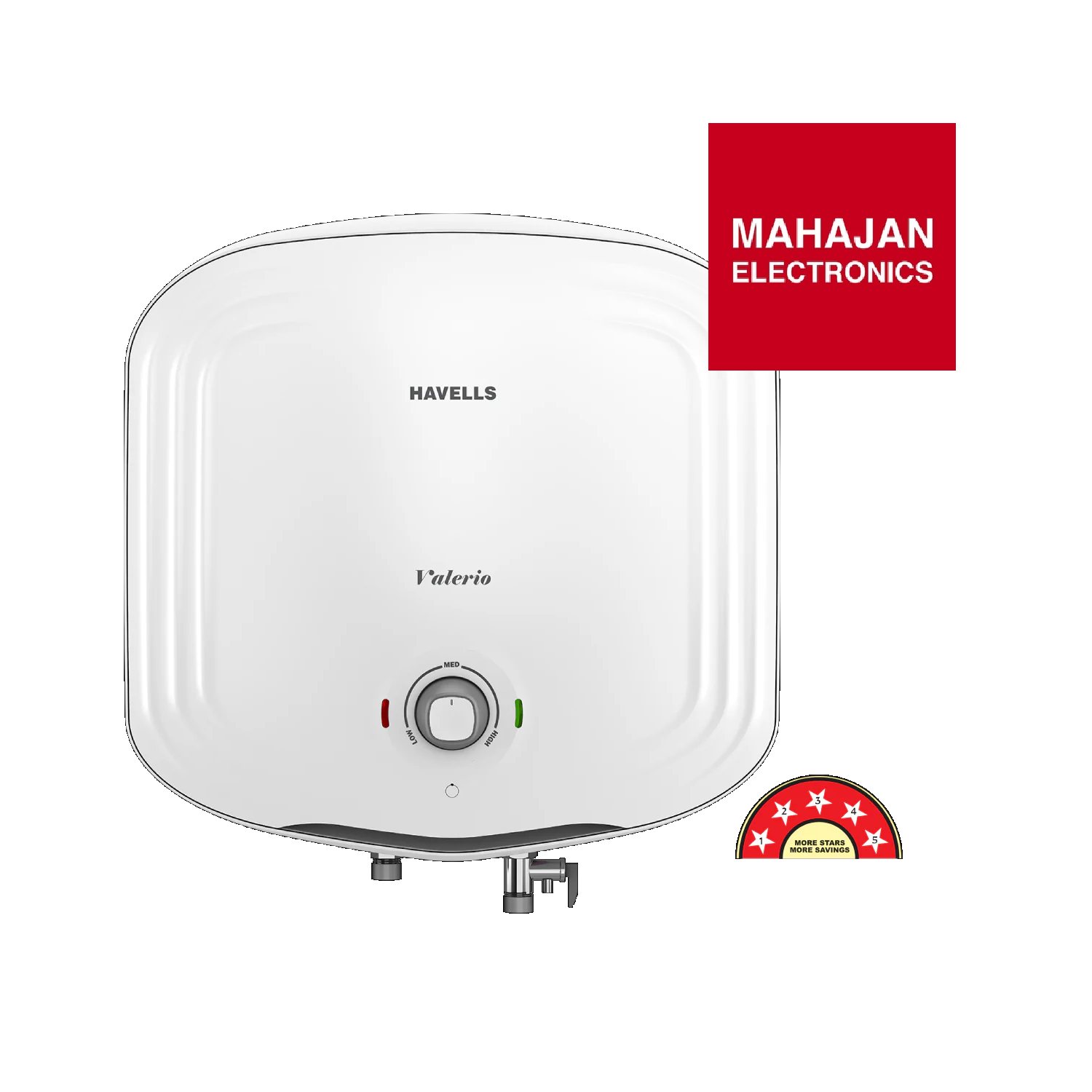Havells Valerio 15 Litre 5-Star Water Heater (Geyser) | Feroglas Tank | Incoloy Heating Element | Whirl Flow Technology | Vertical Mount | Mahajan Electronics Delhi NCR