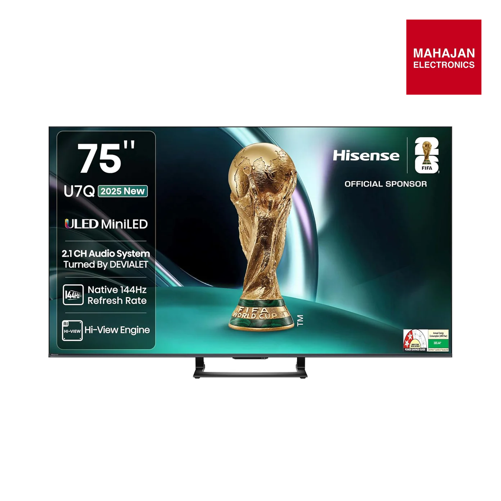 Hisense 75U7Q 189 cm (75 inches) U7Q Series 4K Ultra HD Smart QLED Mini LED TV mahajan electronics online