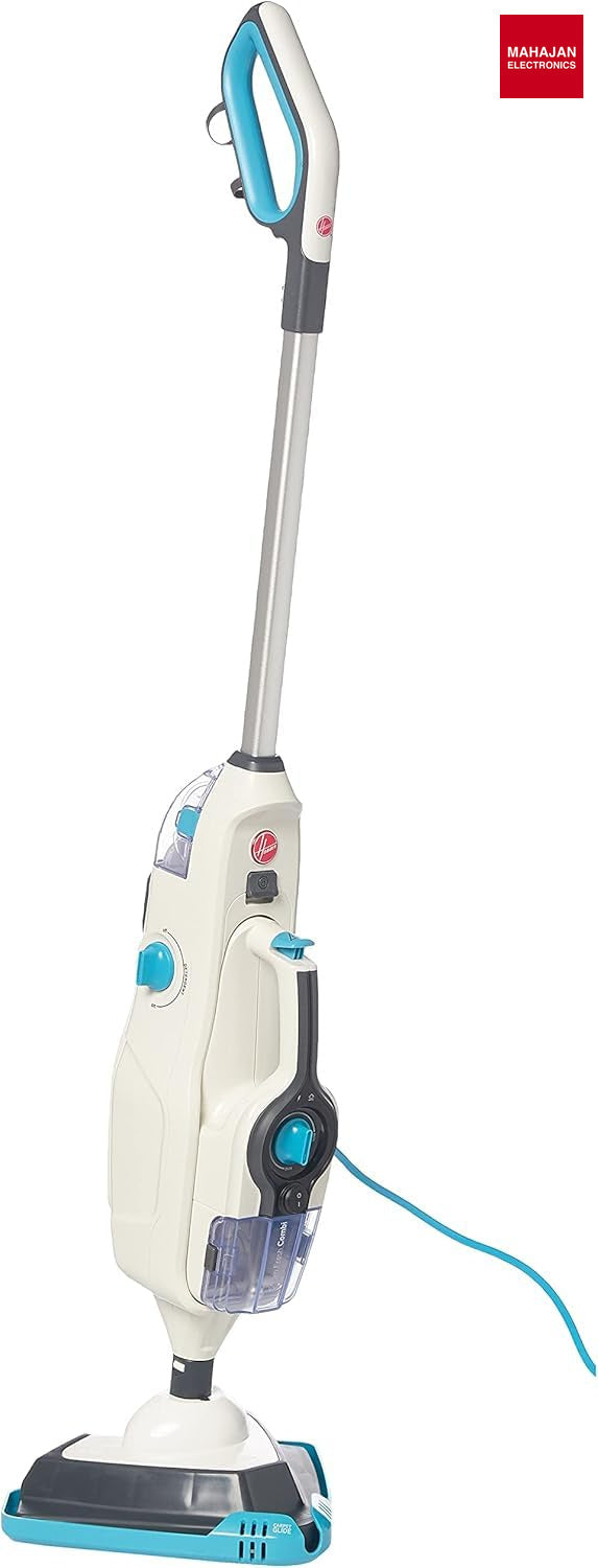 Hoover Steam Fresh Combi 2 in 1 HS86-SFC-I Multi-Surface Powerful Steam Mop & Detachable Handheld Vacuum Cleaner with 10 Accessories, Blue, 1Year Warranty (White/Grey) Hoover