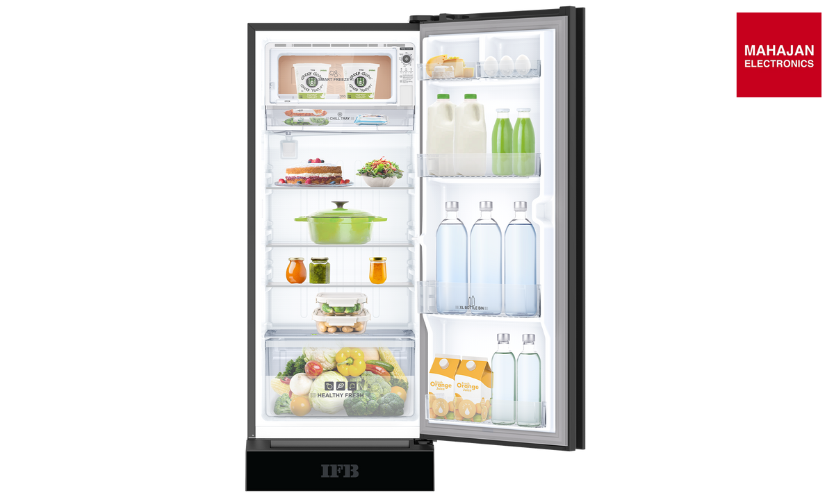 IFB IFBDC-223CISGD 197 L 3 Star Single Door Refrigerator Black Glass β Mahajan Electronics Online.