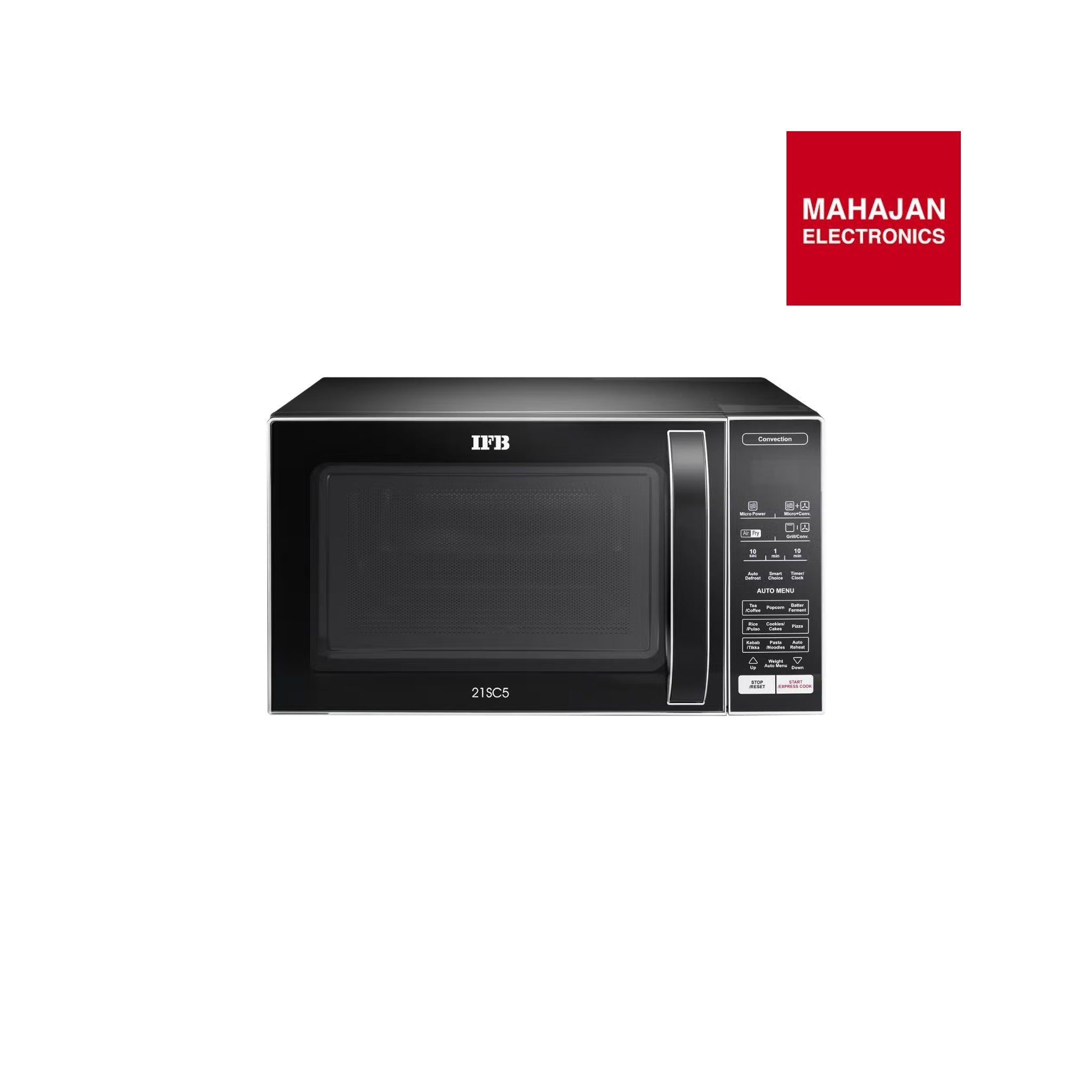 IFB 21SC5 21 L Convection Microwave Oven With Airfryer (Metallic Silver) | 71 Auto Cook Menus | Steam Clean | Oil-Free Cooking | Grill, Bake, Reheat & Ferment | 3-Year Magnetron Warranty-Online Mahajan Electronics