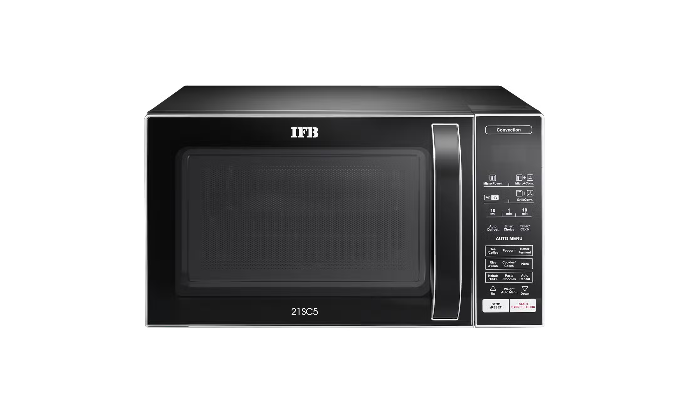 IFB 21SC5 21 L Convection Microwave Oven With Airfryer (Metallic Silver) | 71 Auto Cook Menus | Steam Clean | Oil-Free Cooking | Grill, Bake, Reheat & Ferment | 3-Year Magnetron Warranty-Online Mahajan Electronics