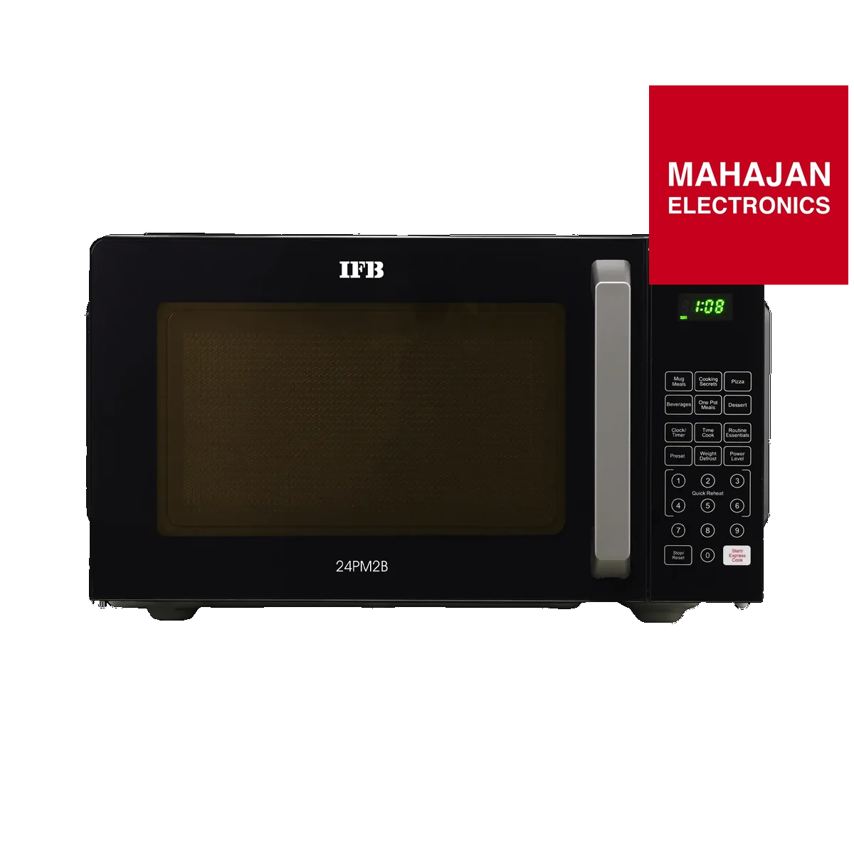 IFB 24PM2B 24 L Solo Microwave Oven (Black) | 69 Auto Cook Menus | Anti-Rust Cavity | Touch Keypad | Made in India