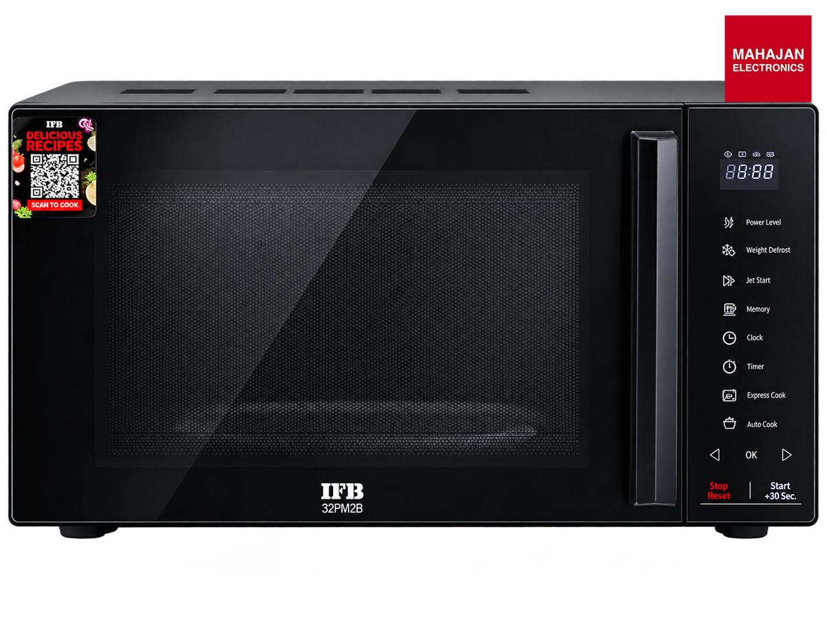 IFB 32PM2B 32L Solo Microwave Oven 69 Auto Cook Menus Steam Clean Black – Mahajan Electronics Online.