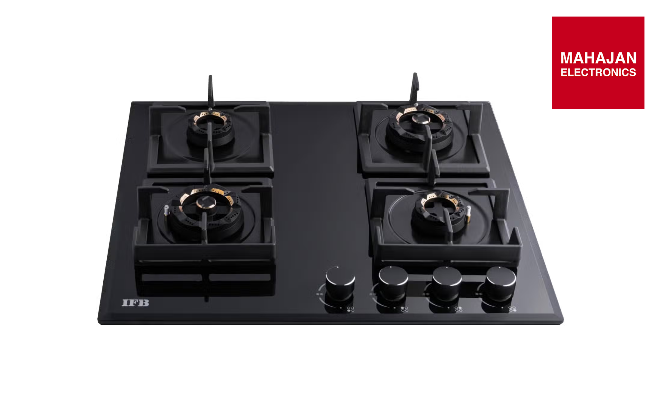 IFB 60-GCI4B-3D-FFD 4 Burner Hybrid Hob with Bevelled Tempered Black Glass - Mahajan Electronics Online