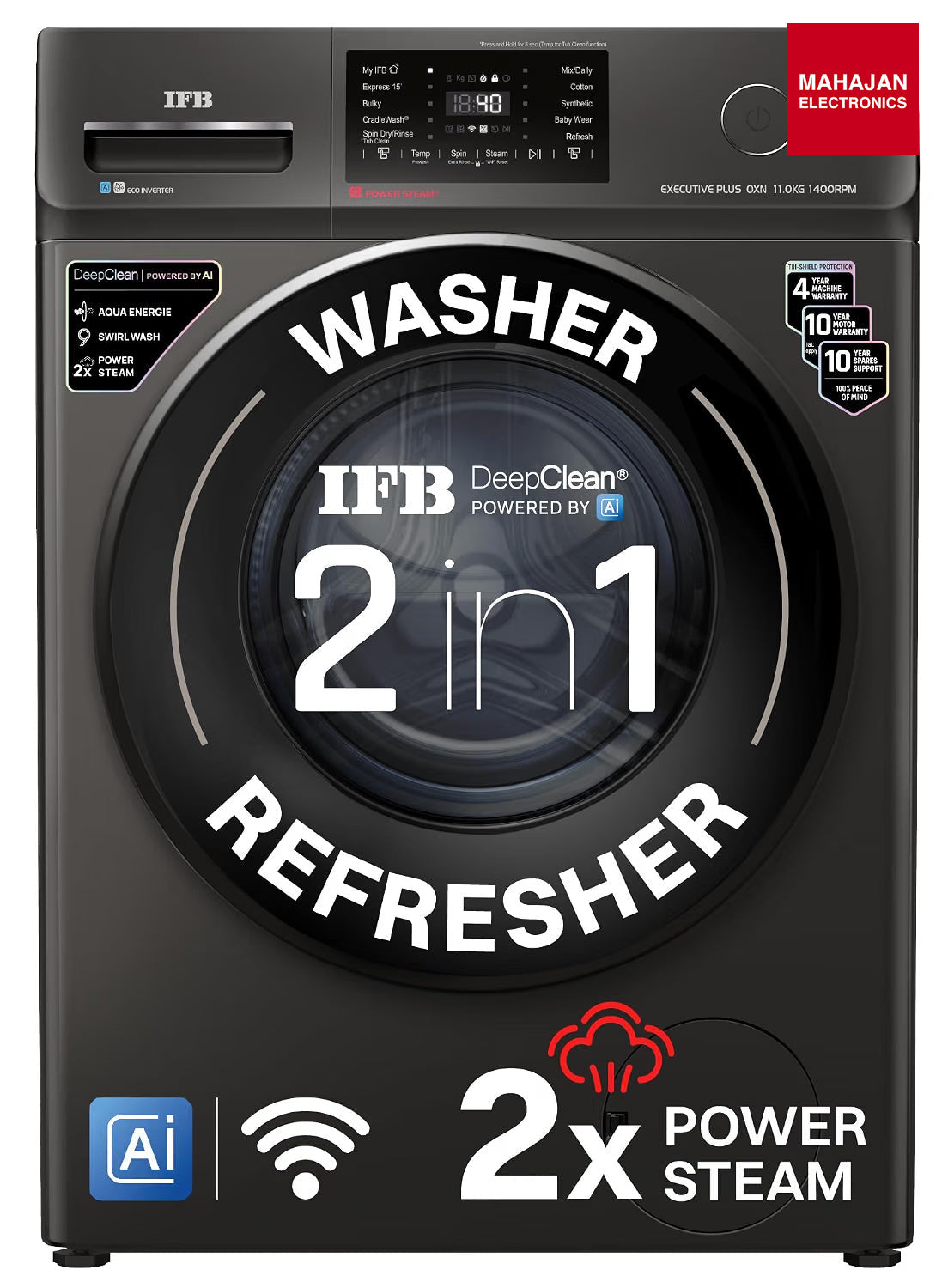 IFB EXECUTIVE PLUS OXN 1114 CMS 11 Kg 5 Star Front Load Washing Machine, Onyx - Mahajan Electronics