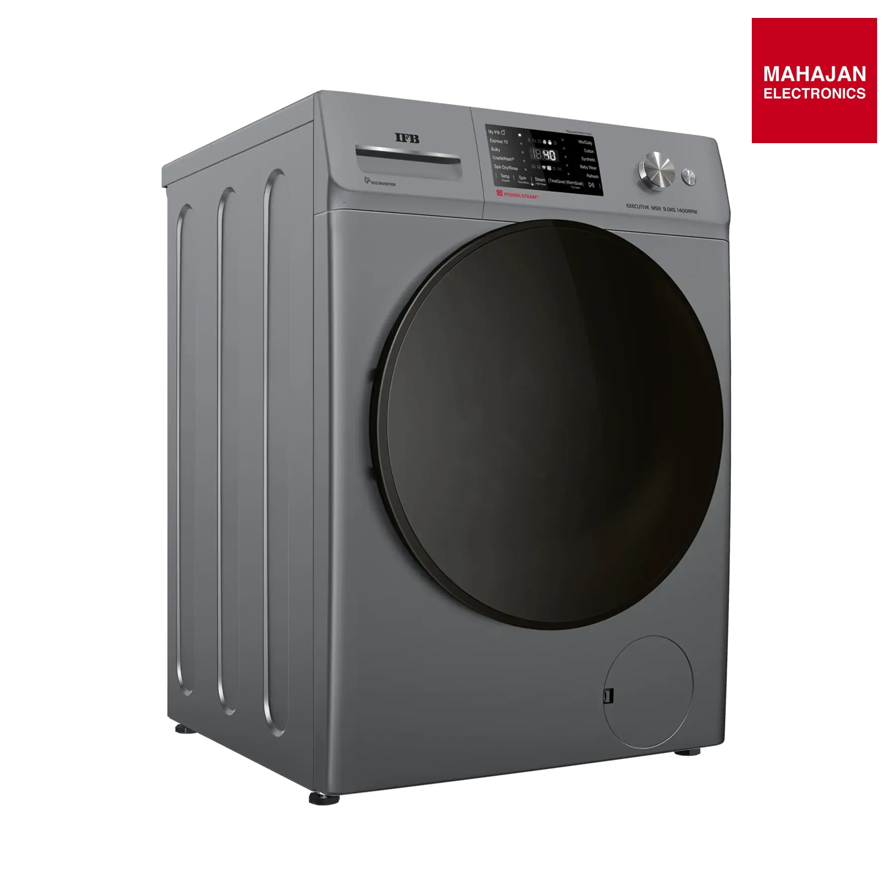 IFB Executive MSN 9014K CMS 9 kg 5 Star AI-Powered Front Load Washing Machine | 1400 RPM | Eco Inverter Motor | Steam Refresh | Wi-Fi Enabled | Metallic Silver-Online Mahajan Electronics