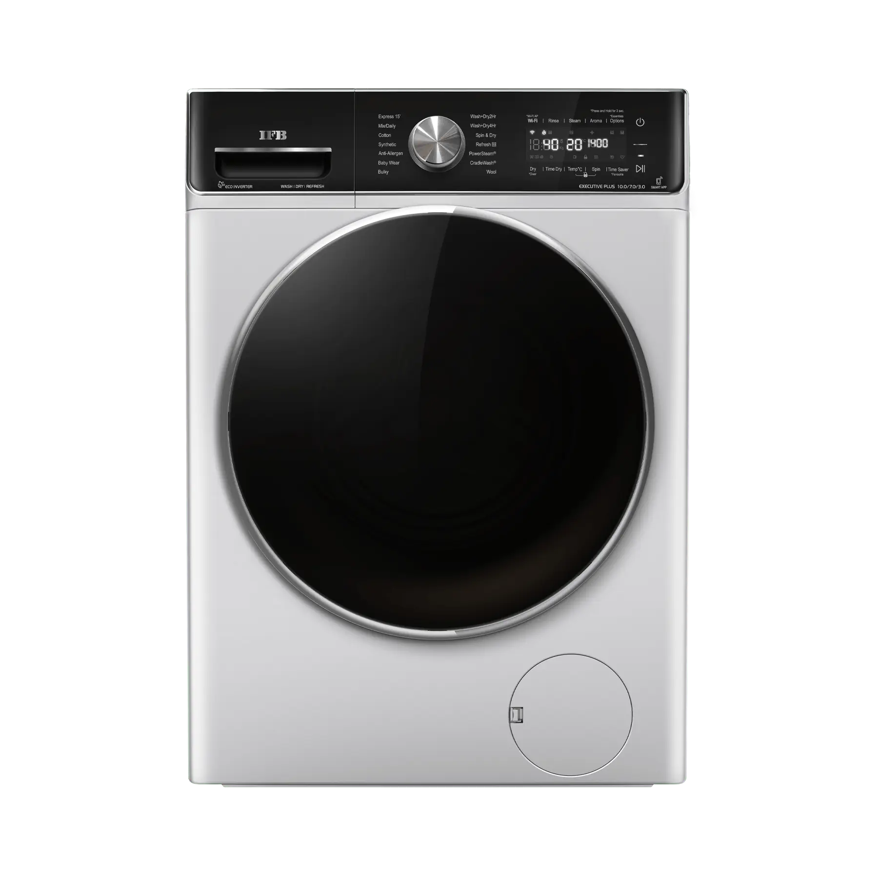 IFB Executive Plus ZXS 10/7/3 kg 3-in-1 Washer Dryer | Power Steam | Wi-Fi Smart Control | 1400 RPM | Rich Silver | Mahajan Electronics Delhi NCR