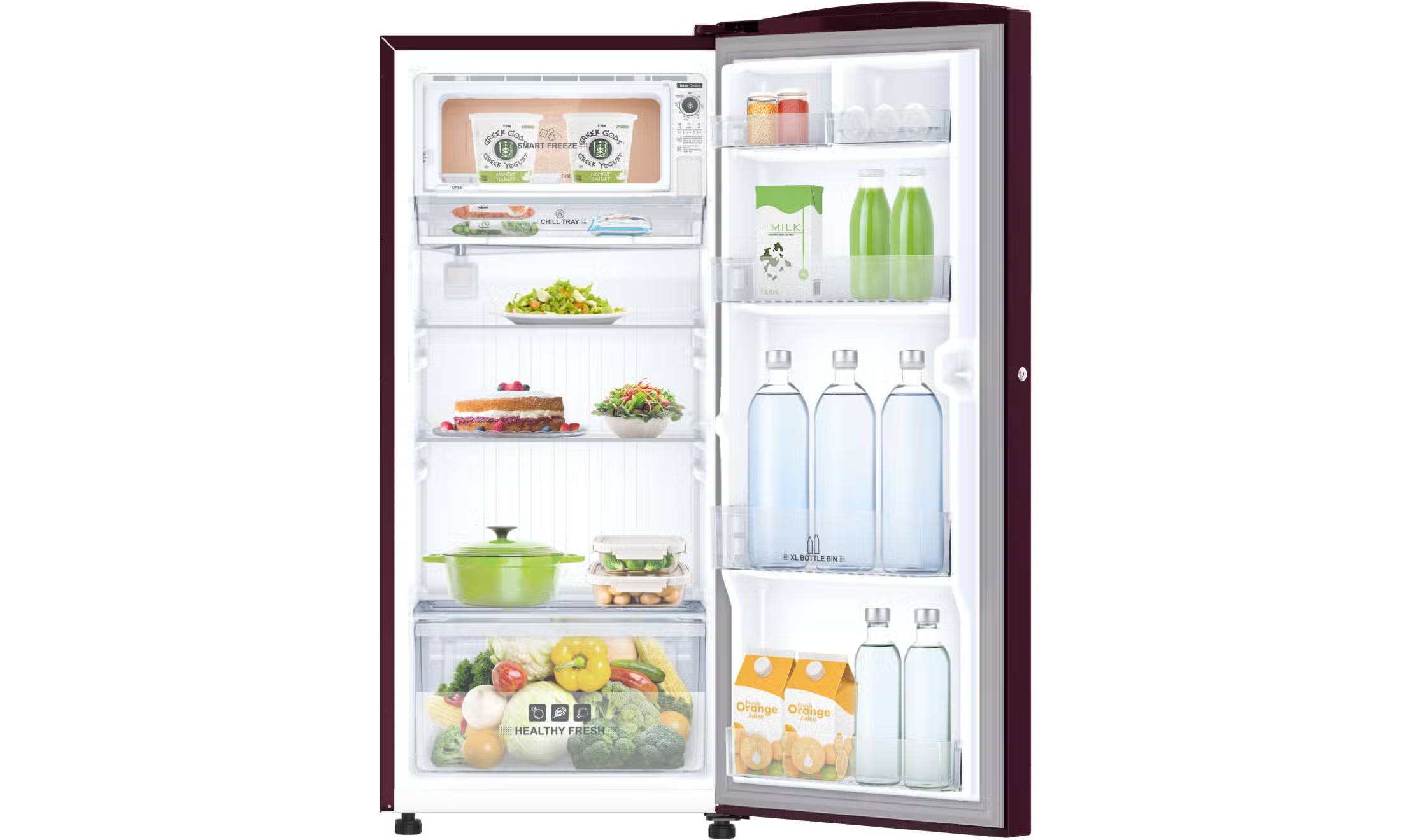 IFB IFBDC-213BFSS 187 L 2 Star Direct Cool Single Door Refrigerator XL Bottle Bin,Red-Steel-Online Mahajan Electronics
