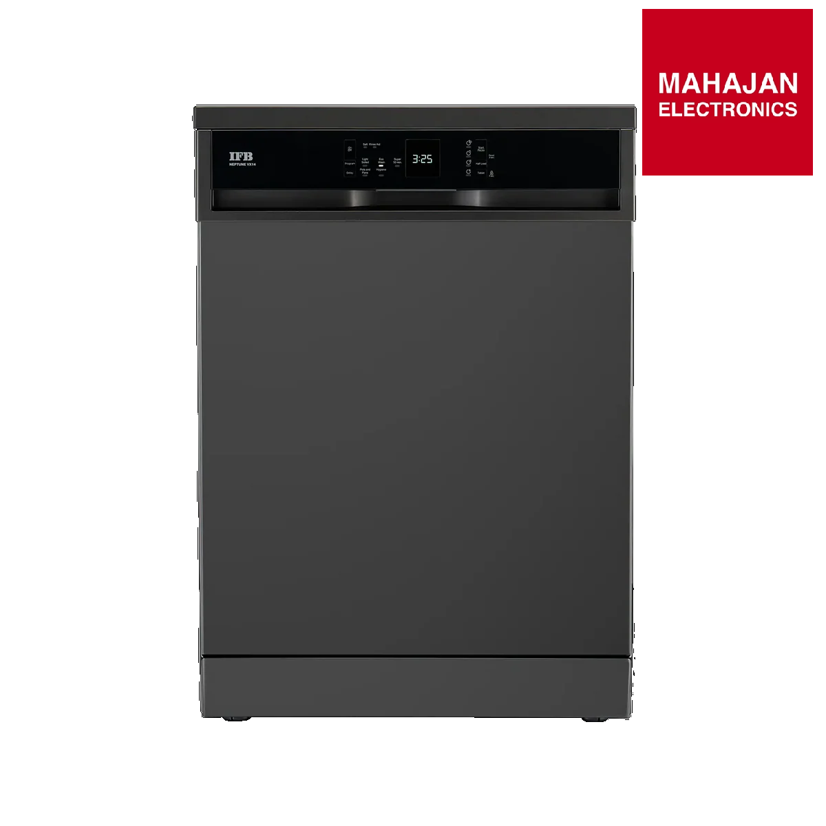 IFB Neptune VX14 14 Place Settings Freestanding Dishwasher – 70°C Hot Water Wash, Hygienic Steam Drying, Dark Silver