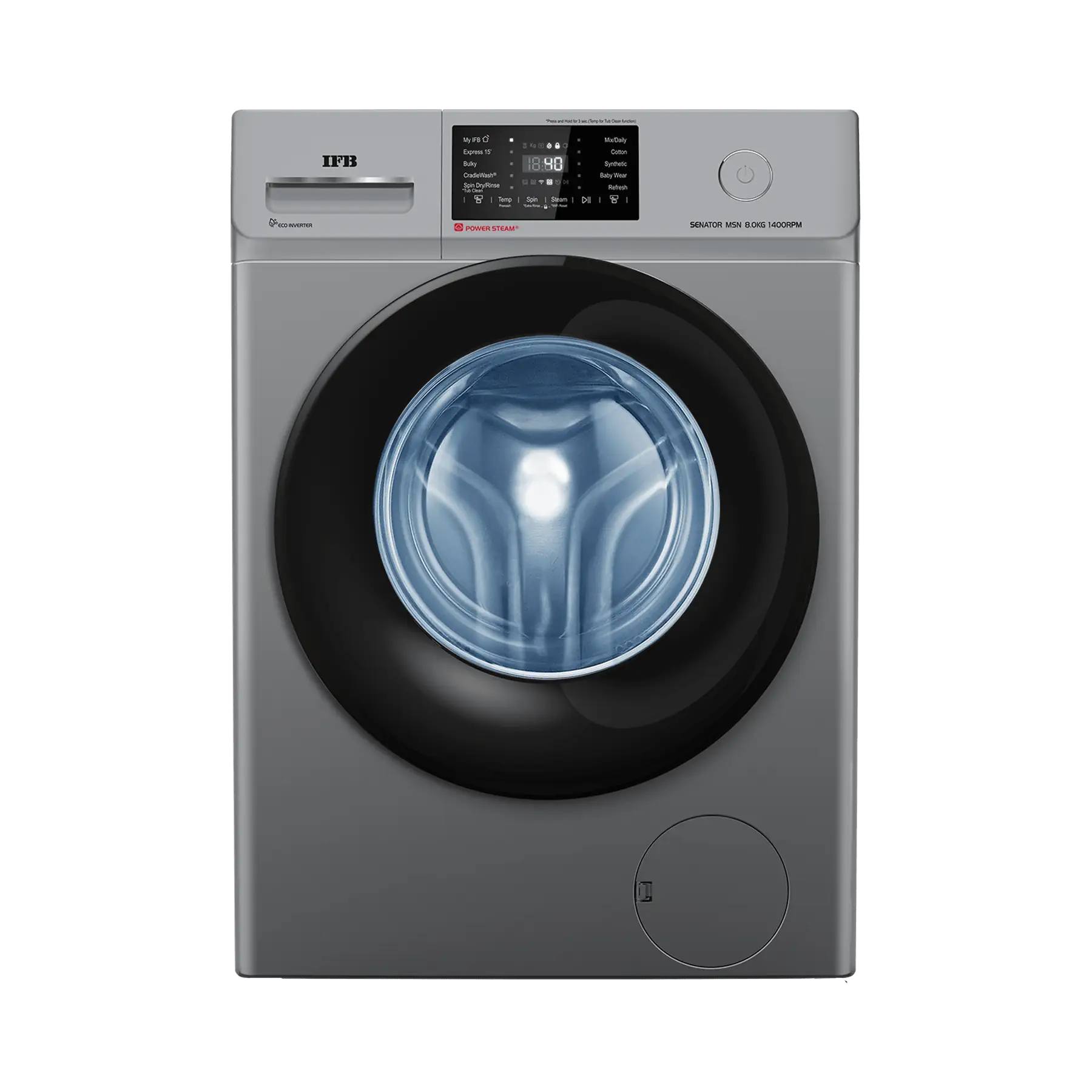 IFB Senator MSN 8014 CMFront Load Washing Machine 8 kg | 1400 rpm | Metallic Silver Mahajan Electronics Online
