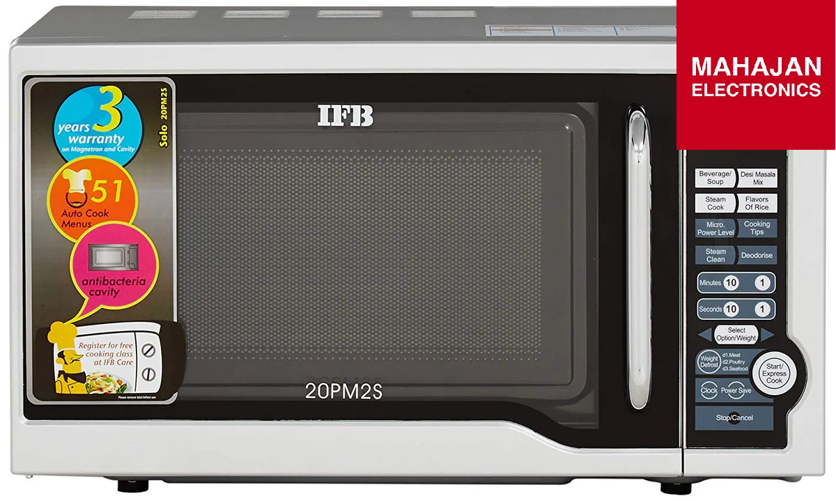 IFB Solo 20PM2S 20 Liters 1200 Watts Microwave Oven (Silver) - Mahajan Electronics Online