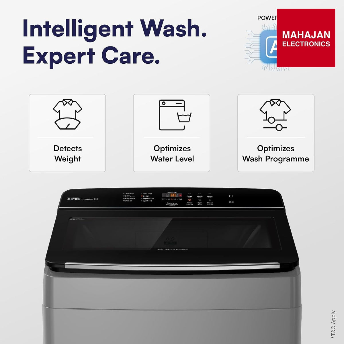IFB TL701MG1 7 Kg 5 Star Fully Automatic Top Load Washing Machine with AI, Deep Clean, ActivMix, Aqua Energie, Med Grey – Mahajan Electronics Online.