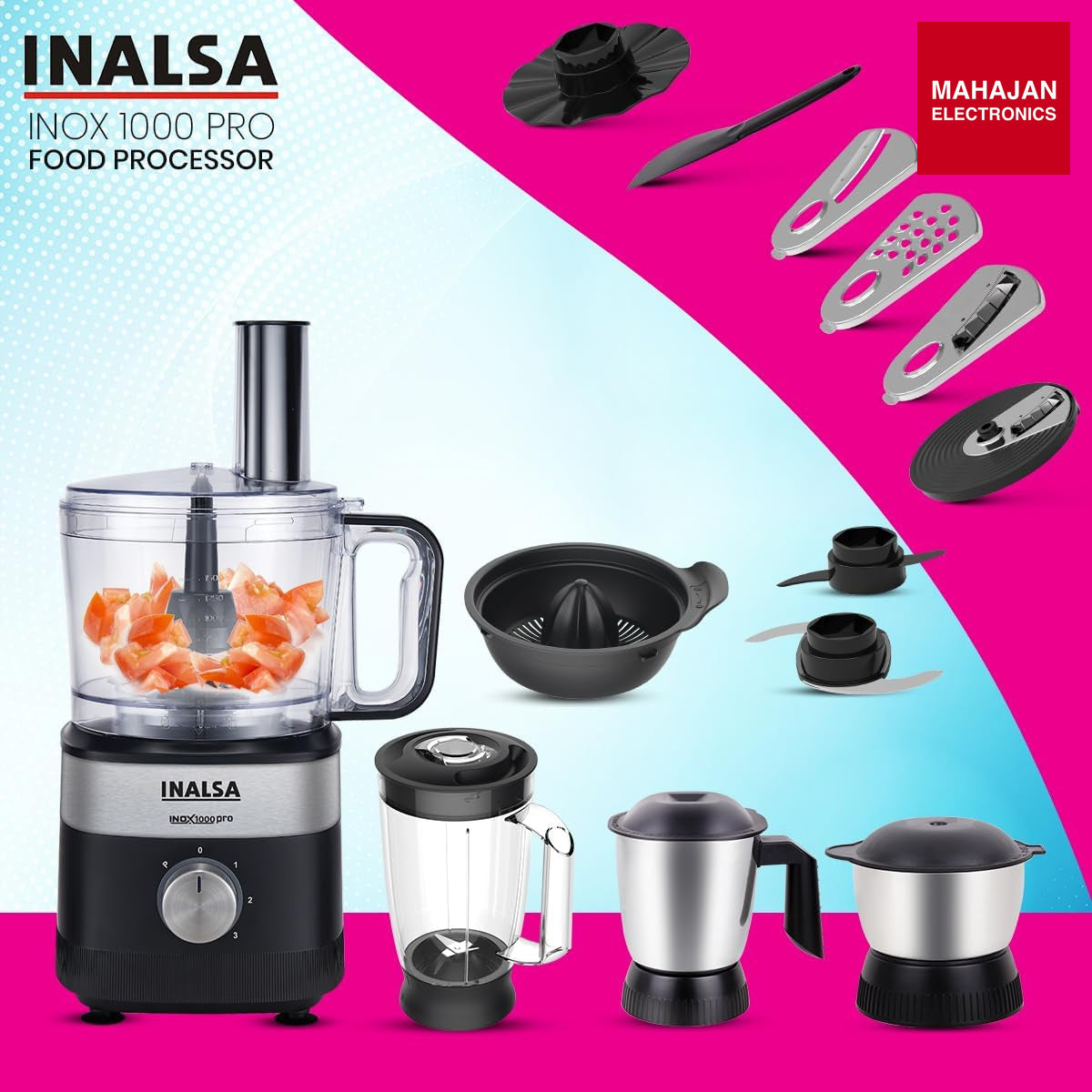 Inalsa Inox 1000 Pro Food Processor for Kitchen – Mahajan Electronics Online.
