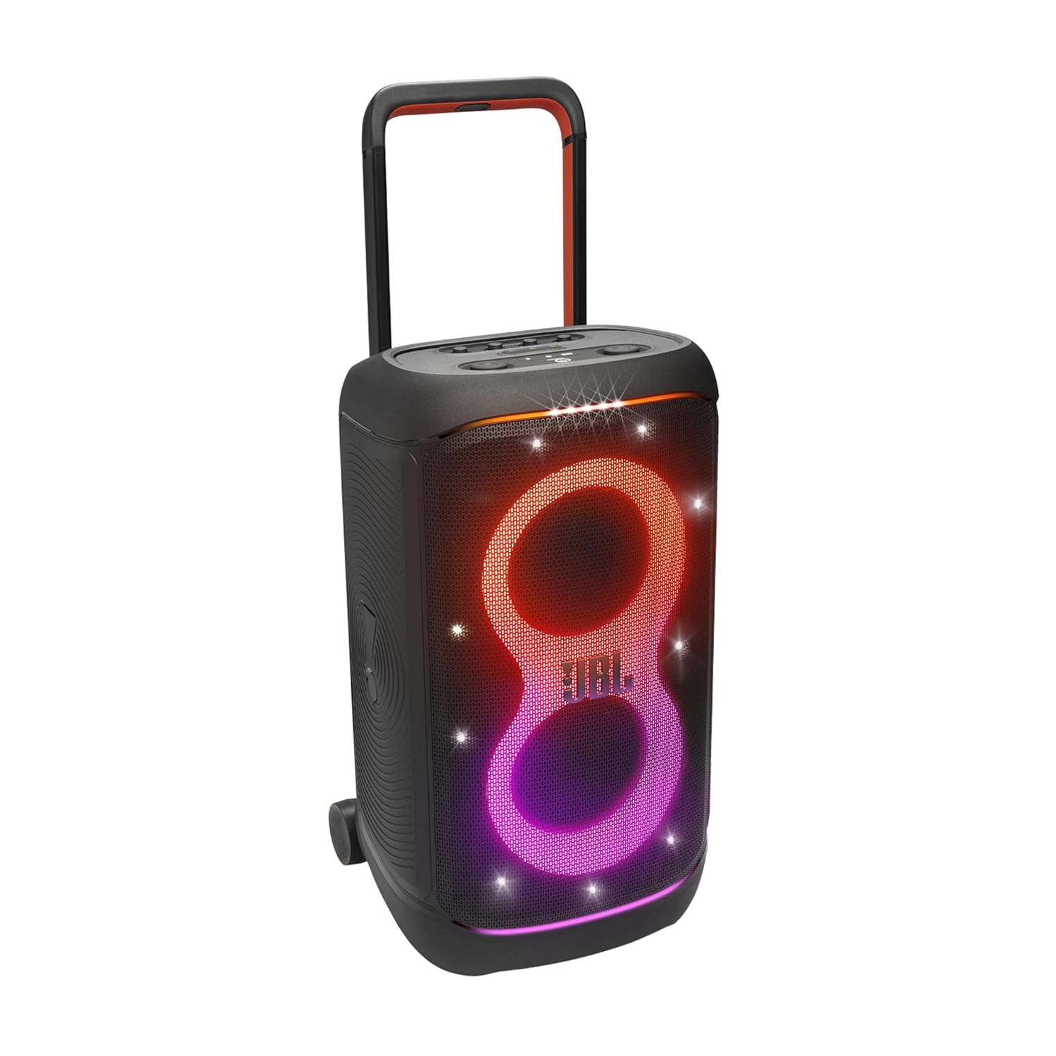 JBL Partybox 520 Wireless Bluetooth Party Speaker with Wireless Mic, Electrifying AI Sound Boost, Upto 15Hrs Playtime, Replaceable Battery, Multispeaker Connection by Auracast-, PartyBox App-Black. Mahajan Electronics Online