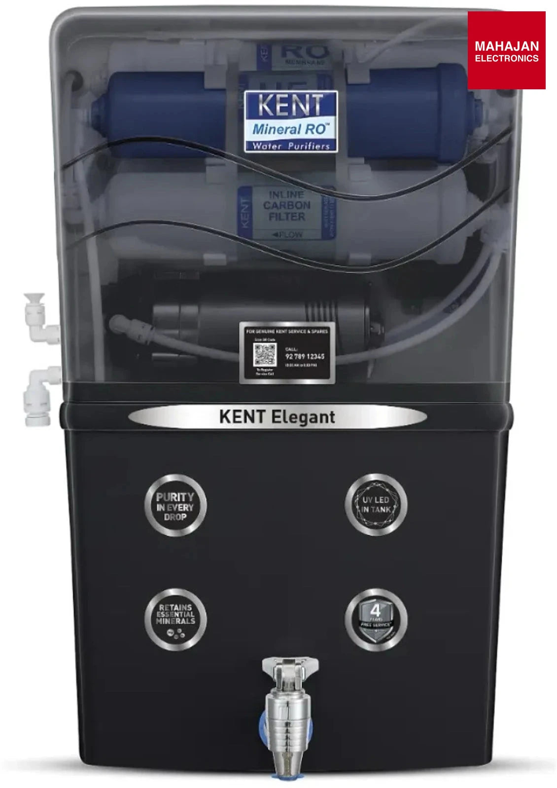 KENT ELEGANT MINERAL RO 8L, RO UV UF TDS Water Puarifier | Black-Online Mahajan Electronics