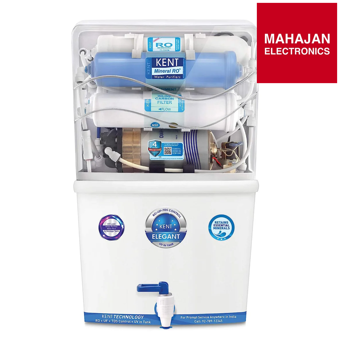 Kent RO water purifier with visible branding on a white background