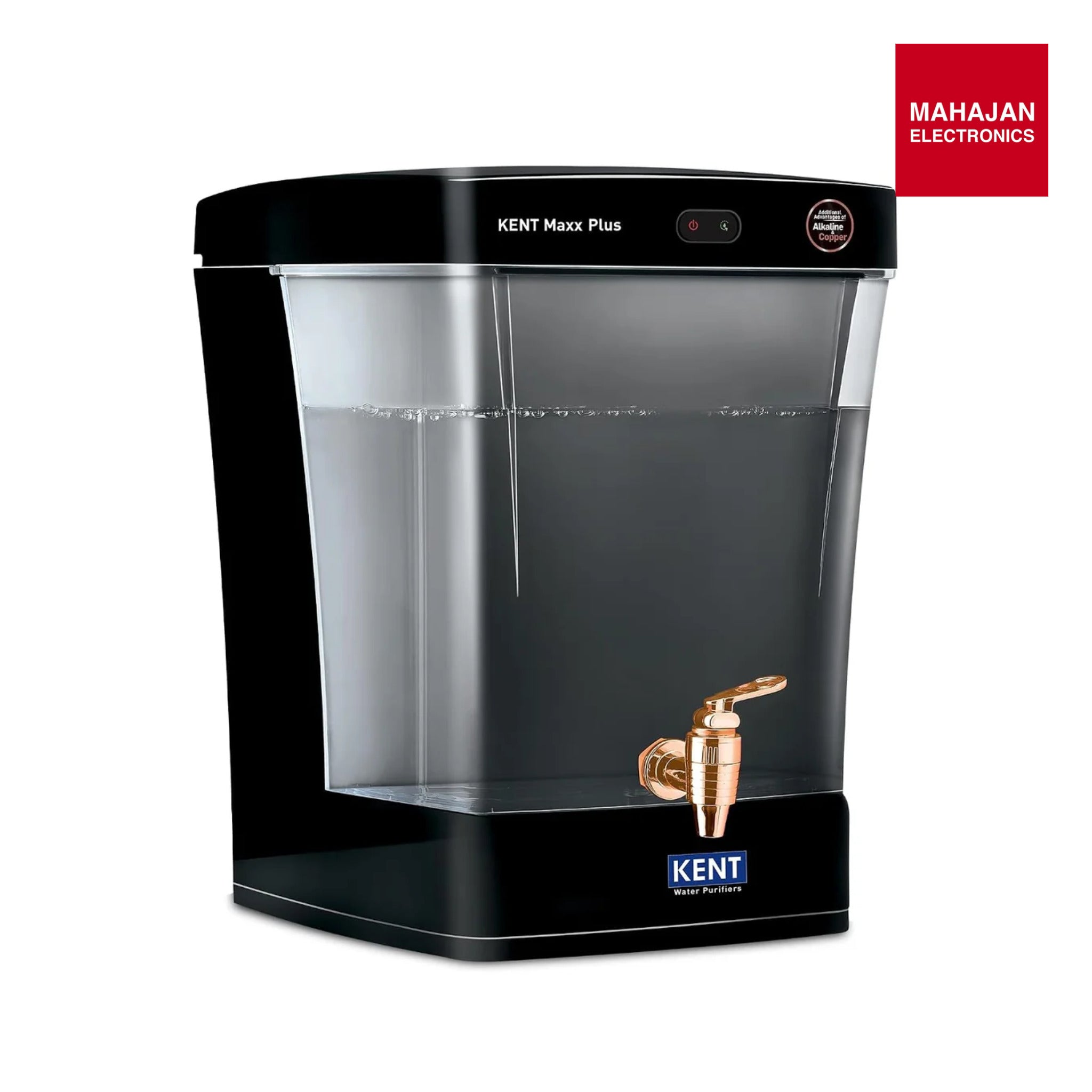 KENT Maxx Plus B UV Water Purifier | UV+UF+Alk+Cu | 7L Transparent Detachable Tank | With Benefits of Alkaline&Copper | Fully Automatic Operation | UV Fail Alarm | Wall Mountable | 60 L/hr Output |Black Kent Mahajan Electronics