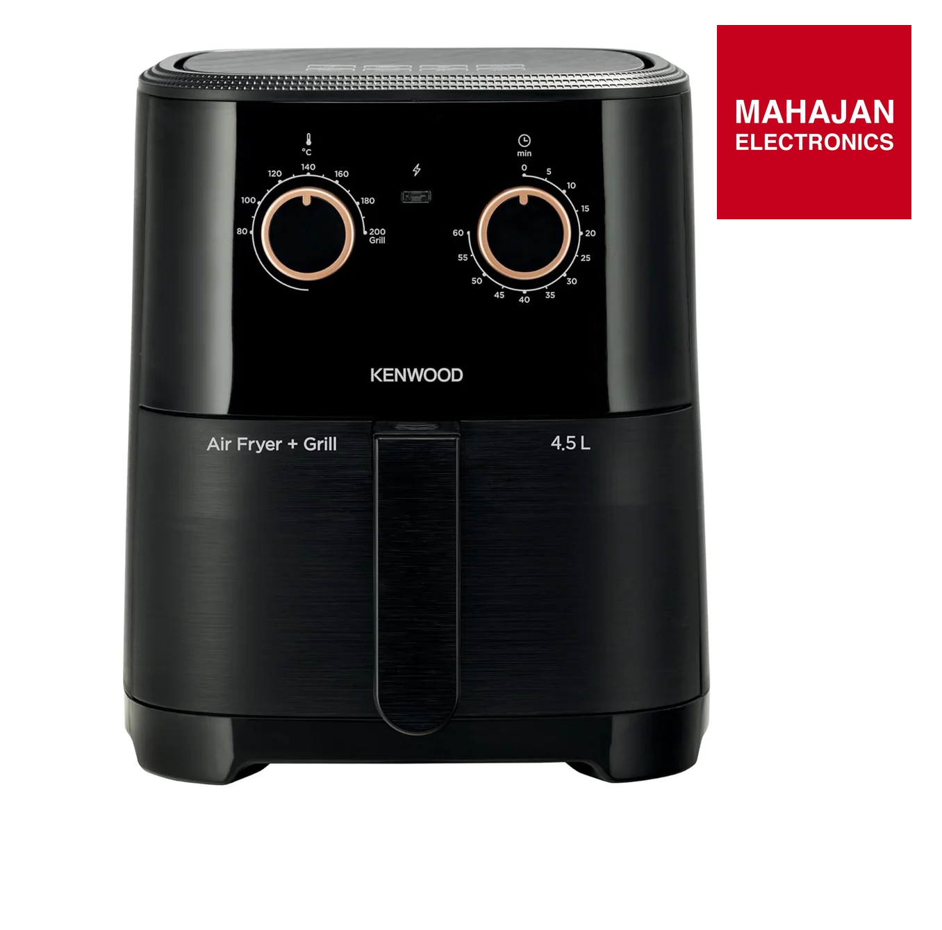 KENWOOD HFP40.000BK Airfryer + Grill XL 4.5L 1300W Air Fryer with Grill Function, Recipe Book, Rapid Hot Air Circulation for Frying, Grilling, Broiling, Roasting, Baking and Toasting Black Mahajan Electronics Online
