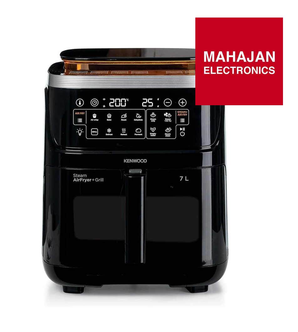 Kenwood HFS92.000BK 3-in-1 Air Fryer & Steamer | 7L Large Capacity | Touch Display | Window View | 1700W Power | Mahajan Electronics Delhi NCR