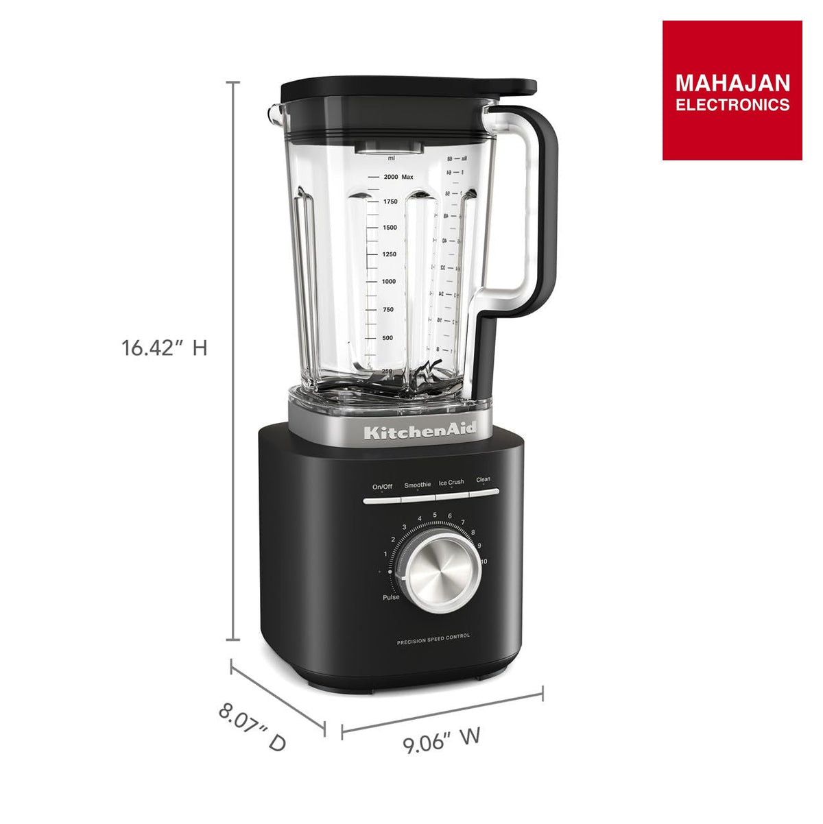 KitchenAid Pure Power Blender 2L KSB2072BM Black Matte