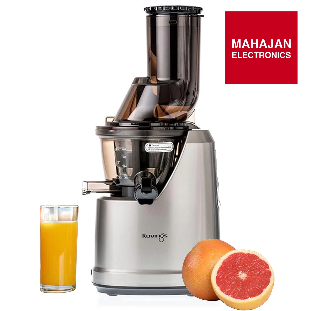 Kuvings B1700 Phantom Dark Silver Cold Press Whole Slow Juicer | JMCS Technology | 10% More Juice | 12-Year Motor Warranty