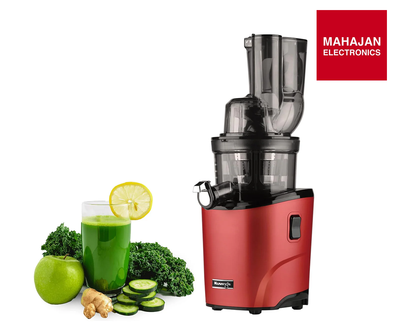 Kuvings REVO830 Red Luxury Cold Press Whole Slow Juicer, World's 1st Patented Auto-Cutting Auger to reduce juicing time, 12 Yrs Motor Warranty, 240W Strong Motor, All-in-1 Fruit & Vegetable Juicer Mahajan Electronics Online