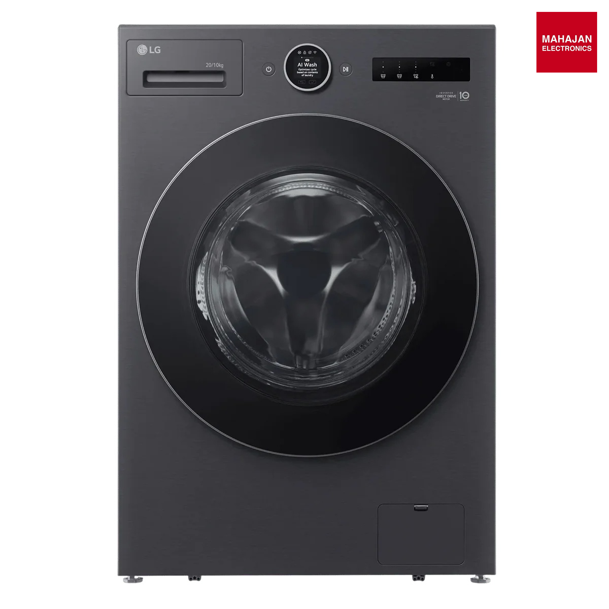 LG 20/10 kg Wi-Fi Inverter Fully Automatic Front Load Washing Machine (VX Series, FDX92010A9K.AEBQEIL, Essence Black, Mahajan electronics online