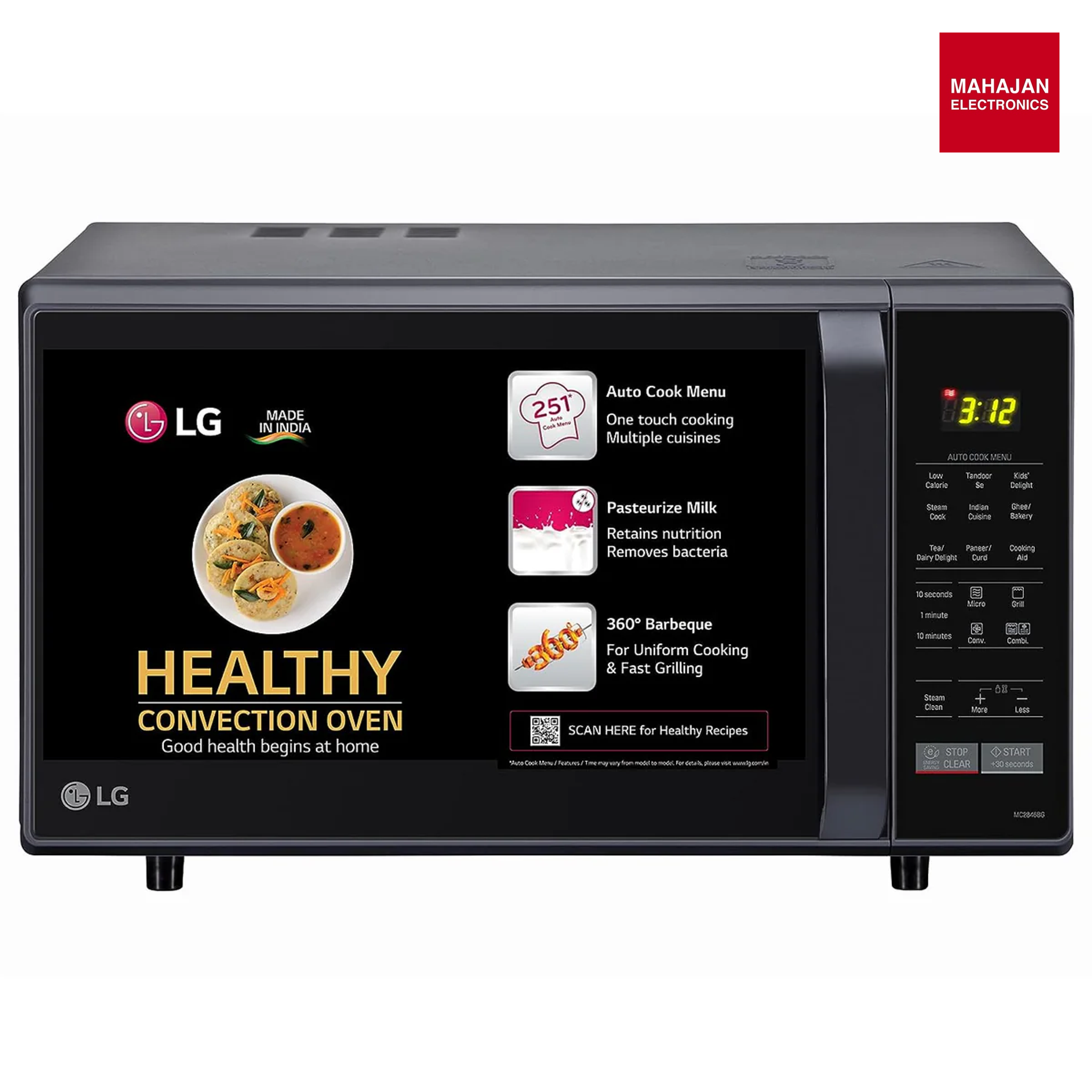 LG 28 L Convection Microwave Oven (MC2846BG, Black) - Mahajan Electronics Online
