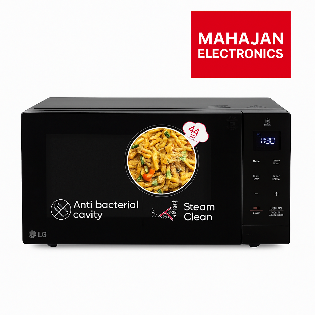 LG 30 L Solo Microwave Oven (MS3032BK, Black) – iWave Technology, 44 Auto Cook Menu, Steam Clean, Anti-Bacterial Cavity