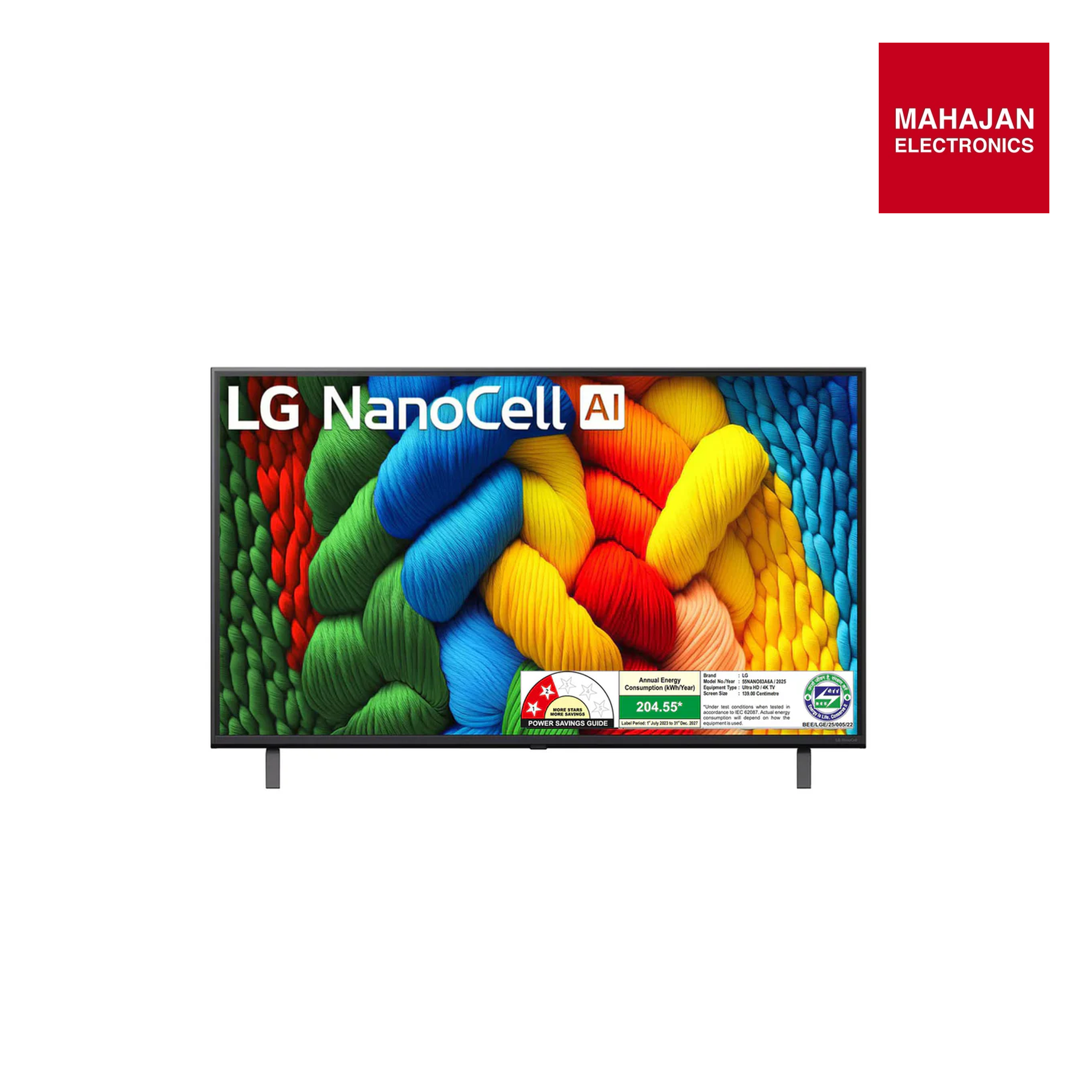 LG 55NANO83A6A 139cm (55) NANO 83A Smart TV with α7 AI Processor 4K Gen8, Filmmaker Mode with Dolby Atmos Mahajan Electronics Online