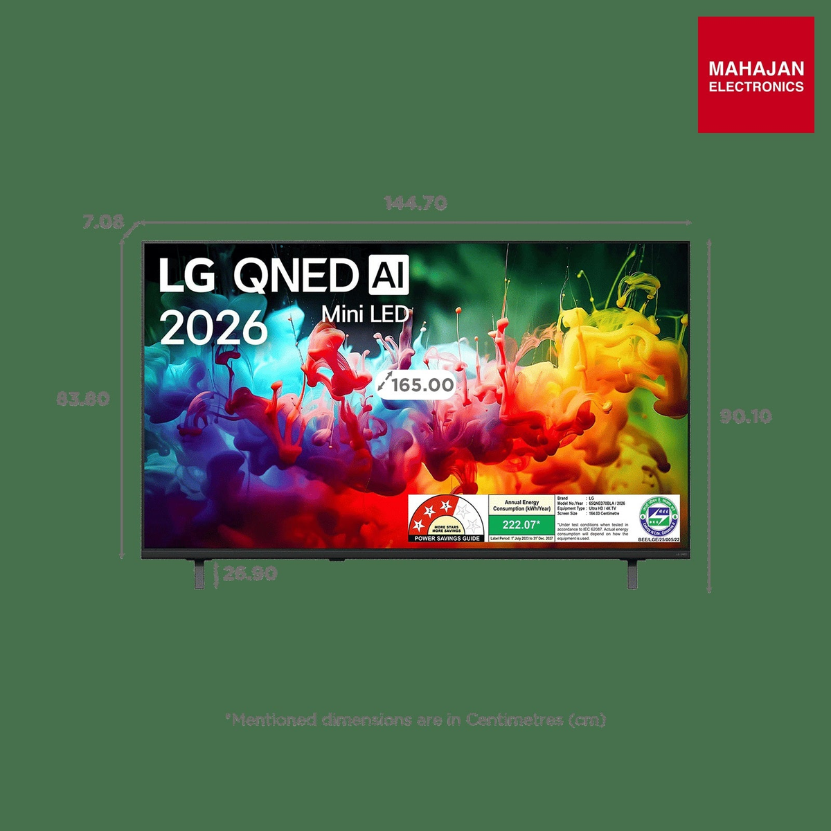 LG 65QNED70BLA 65 Inch QNED70 Mini LED 4K Smart TV (Black) – Mahajan Electronics Online.