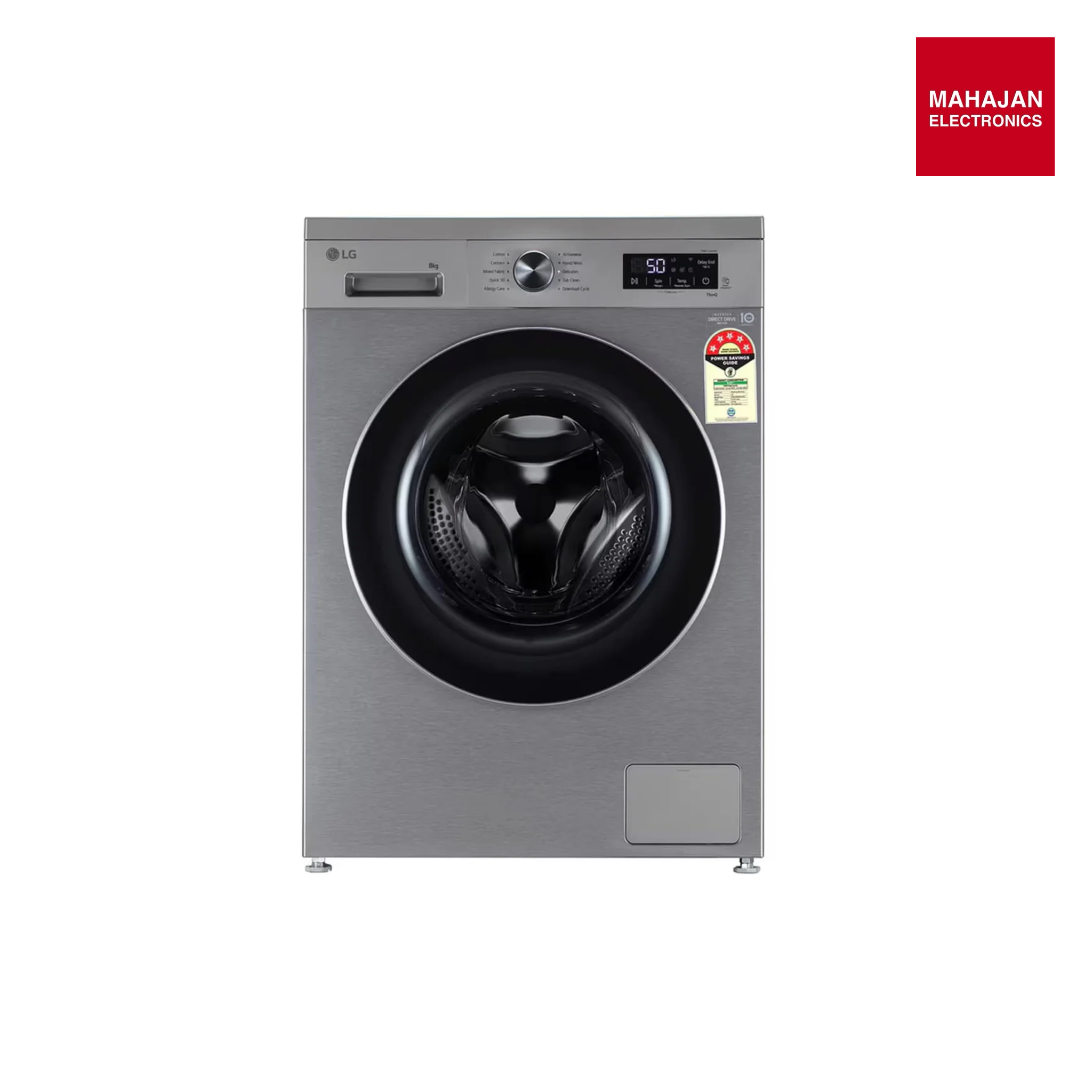 LG FHB1208Z4P 8 Kg 5 Star Inverter Direct Drive Front Load Washing Machine ( Platinum Silver, Mahajan Electronics Online