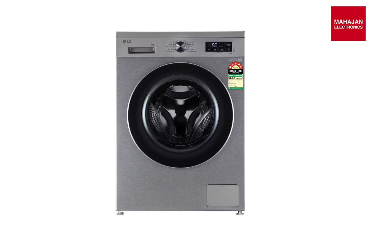 LG FHB1209Z4P 9Kg 5 Star WiFi Front Load Washing Machine 6 Motion DD Platinum Silver-Online Mahajan Electronics
