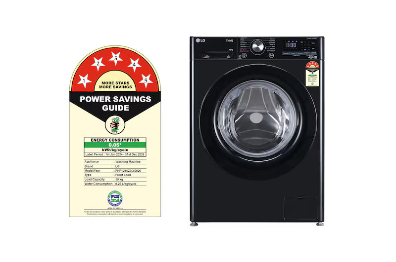 LG FHP1210Z3O, 10 Kg, 5 Star, AI DD Technology, Steam Wash, Wi-Fi, 6 Motion DD, Fully-Automatic Front Load Washing Machine ( Allergy Care, In-Built Heater, Touch Panel, 2026 Model, Onyx Black)-Online Mahajan Electronics