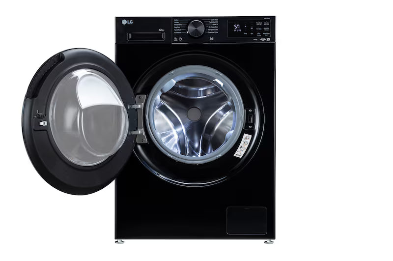 LG FX1412N5O 12 Kg 5 Star Front Load Washing Machine with AI Direct Drive™, TurboWash 360˚, 6 Motion & Steam – Onyx Black-Online Mahajan Electronics