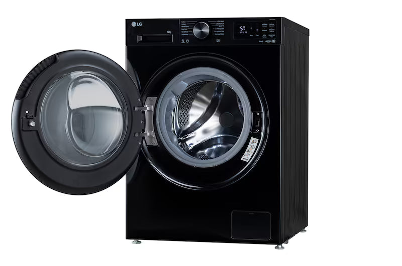 LG FX1412N5O 12 Kg 5 Star Front Load Washing Machine with AI Direct Drive™, TurboWash 360˚, 6 Motion & Steam – Onyx Black-Online Mahajan Electronics