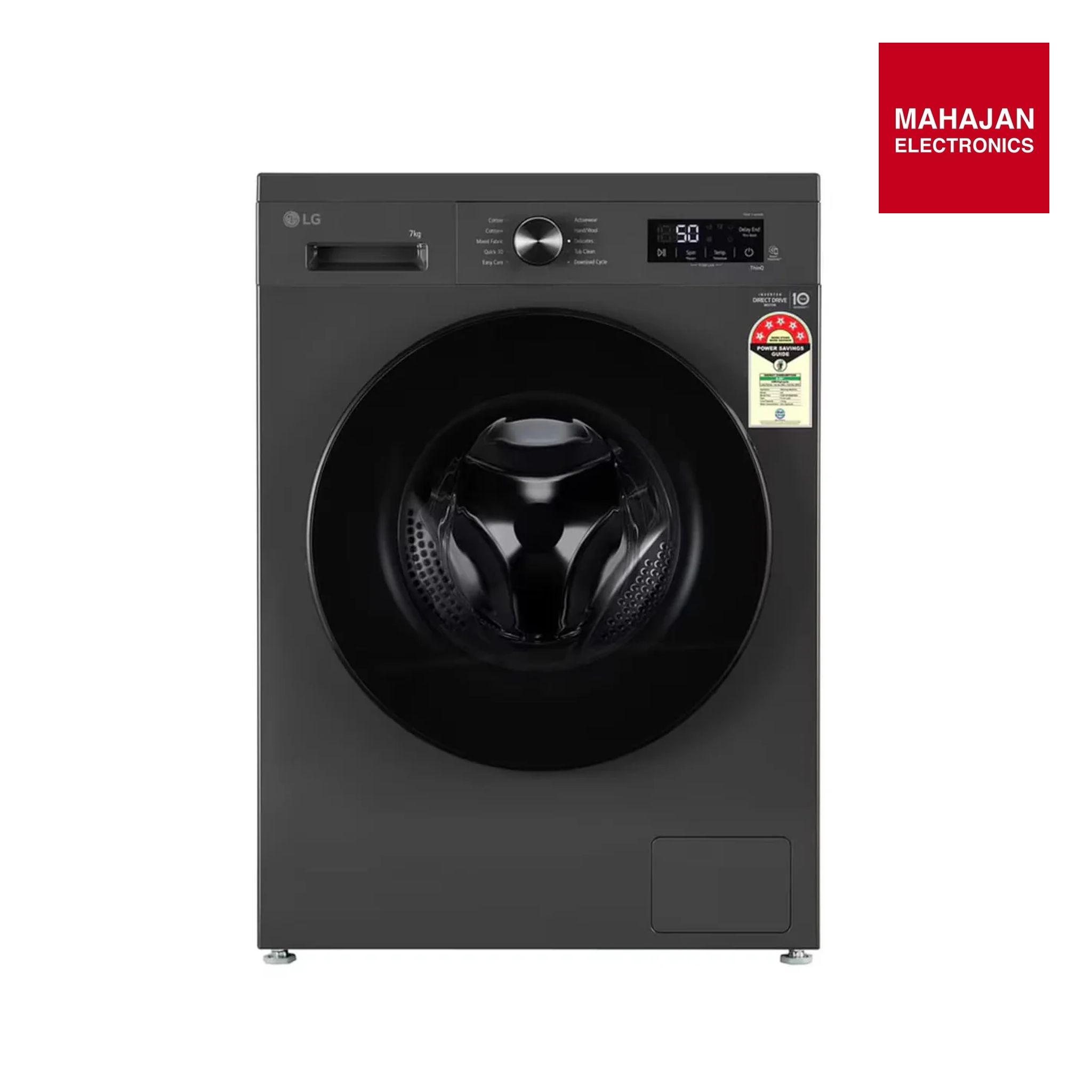LG FHB1207Z4M 7 Kg 5 Star Inverter Direct Drive Fully Automatic Front Load Washing Machine ( Middle Black) Mahajan Electronics Online