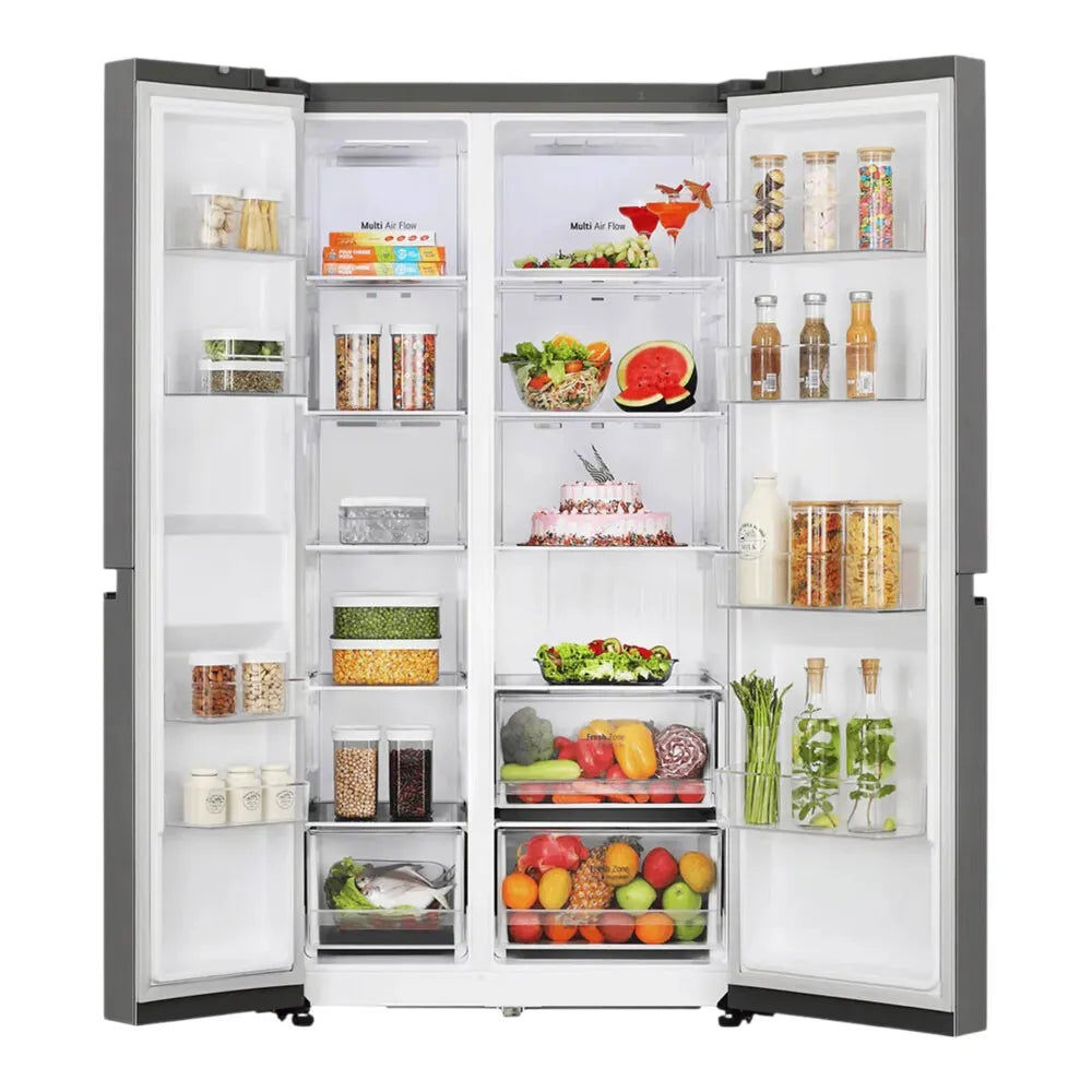 LG GL-B257JDS3 650 Litres 3 Star Side-by-Side Convertible Refrigerator with Multi-Air Flow | Smart Diagnosis | Smart Inverter Compressor ( Dazzle Steel) Mahajan Electronics Online