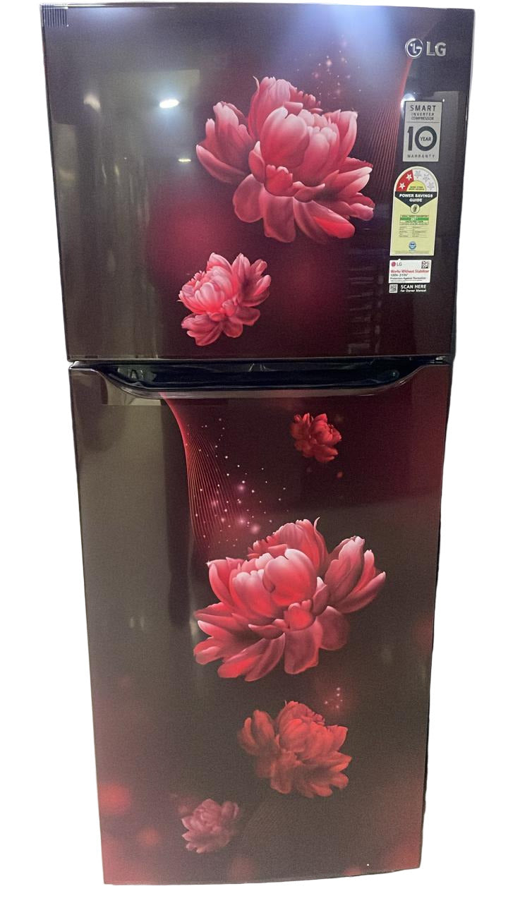 LG GL-N292BSCY 242L, 2 Star, Smart Inverter Compressor, Scarlet Charm Finish, Frost-Free Double Door Refrigerator Mahajan Electronics Online