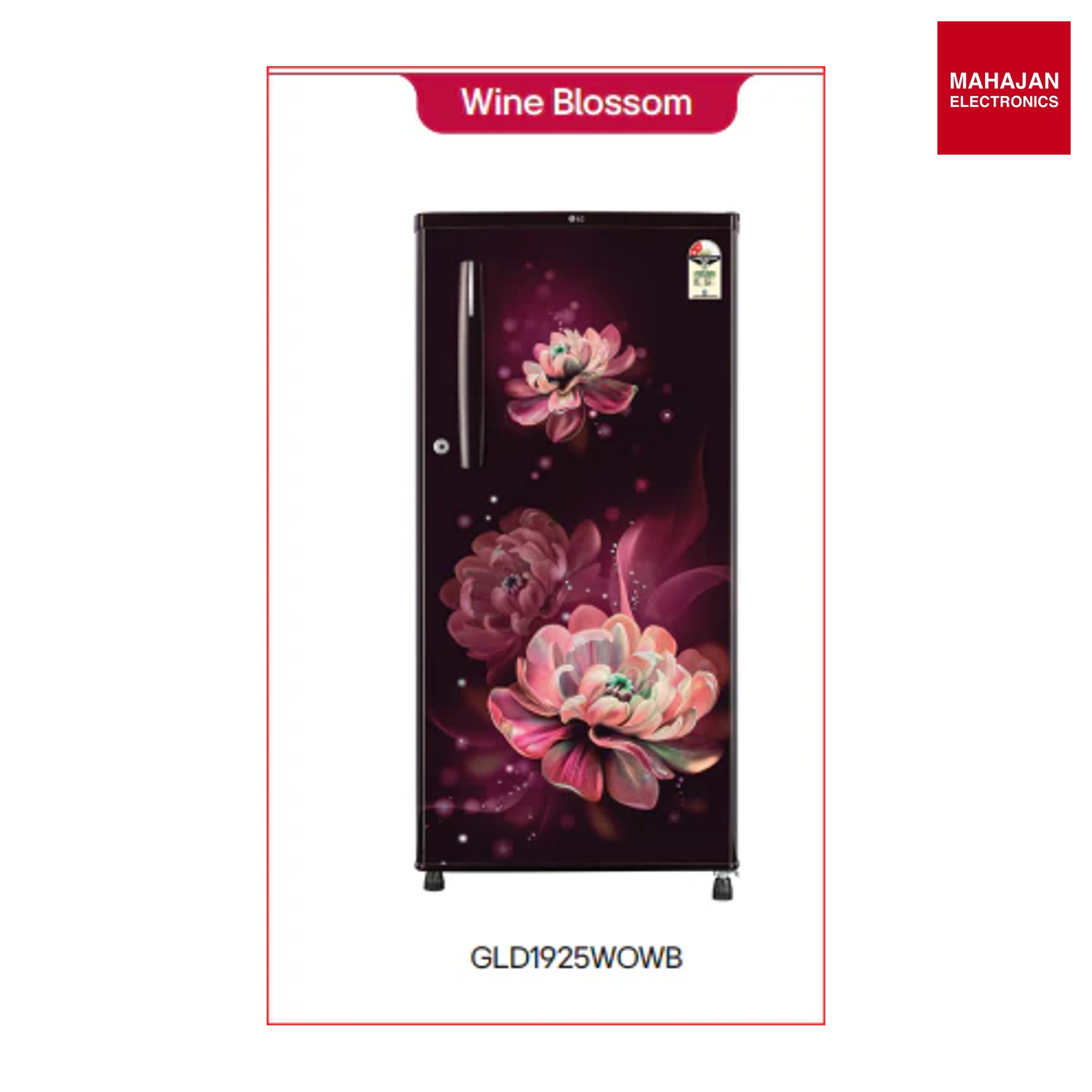 LG GLD1925WOWB 185 L Single Door Refrigerator with Toughened Glass Shelves, Direct Cool, Wine Blossom, 2 Star Mahajan Electronics Online
