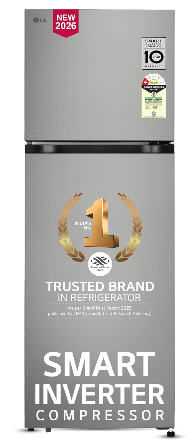 LG GLT2516WWPZ, 251 L, 1 Star, Frost-Free Smart Inverter Double Door Refrigerator with Smart Mode ( Shiny Steel, Multi Air Flow Cooling with Max Fresh Zone, 2026 Model)-Online Mahajan Electronics
