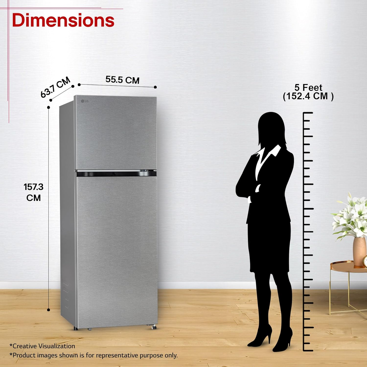 LG GLT2526XWDS 251 L, 2 Star, Frost-Free Smart Inverter Double Door Convertible Refrigerator ( Dazzle Steel, Multi Air Flow Cooling, Smart & Dairy Mode, Convertible Space for More Storage, 2026 Model-Online Mahajan Electronics
