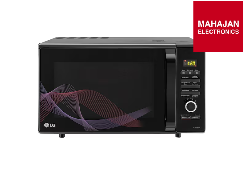 LG MJ2887BHTM 28L Charcoal Convection Microwave Oven, 271 Auto Cook Menu, Diet Fry™, Black Mahajan Electronics Online.